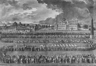 prosesjon av sultanen på Hippodromen av Jean Jacques Francois Le Barbier