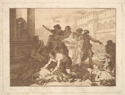La Peste chez les Philistines Plague Among the Philistines, i et album som inneholder R..., 1782-1821. av Jean Jacques Lagrenee
