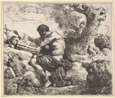 St. Hieronymus i et landskap, 1762-63. av Jean Jacques Lagrenee