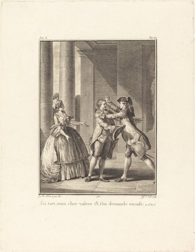 Jeg tar feil, min kjære Valère, og be om unnskyldning av Jean Jacques Le Veau after Jean Michel Moreau