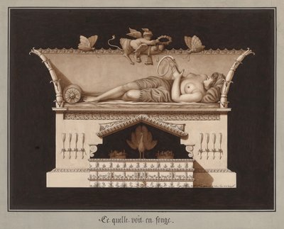 Hva hun ser i en drøm, ca 1794. av Jean Jacques Lequeu
