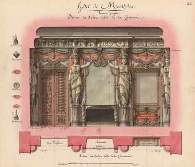 Hotel Montholon. Salongprosjekt, 1786. av Jean Jacques Lequeu