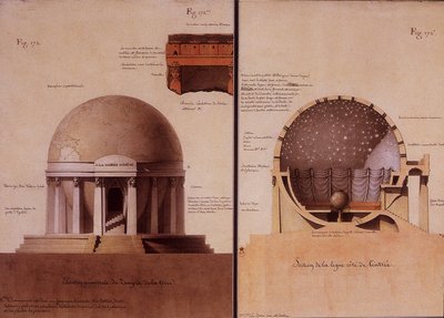The Temple of the Earth - Elevation and Cutting av Lequeu av Jean Jacques Lequeu