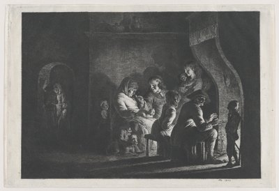 Kveld i landsbyen, 1800. av Jean Jacques de Boissieu