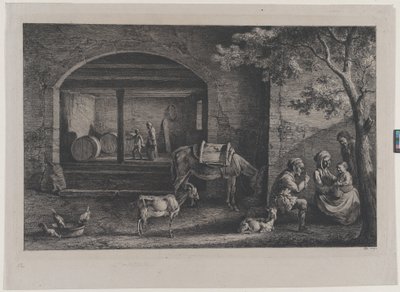 Interiør av en gård i Saint-Jean-de-Touslas, 1793. av Jean Jacques de Boissieu