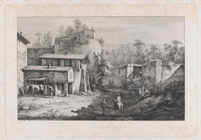 Landskap med hovslager, utsikt over Terrebasse, Frankrike, 1808. av Jean Jacques de Boissieu