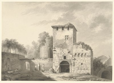 Landskap med mennesker blant ruiner av Jean-Jacques de Boissieu