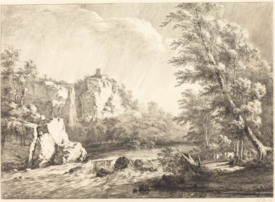 Elvelandskap med forbigående storm av Jean Jacques de Boissieu