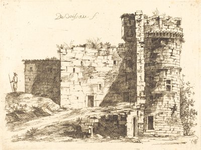 Ruinene av Chateau Saint-Chamond, Loire av Jean Jacques de Boissieu