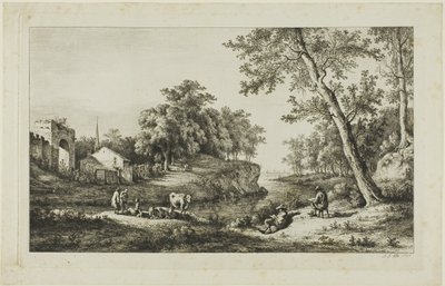 Rustikale Landschaft in Ambronay von Jean-Jacques de Boissieu