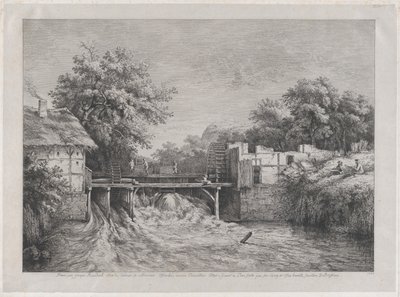 Vannmøllen, etter et maleri av Ruisdaël, 1782. av Jean Jacques de Boissieu