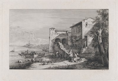 Utsikt over det gamle tollhuset i Roma, 1807. av Jean Jacques de Boissieu