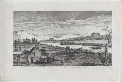 Utsikt over Madrid-slottet, nær Paris, 1764. av Jean Jacques de Boissieu