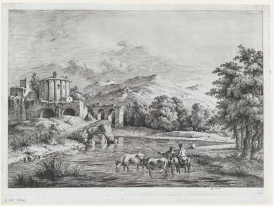 Utsikt over Vesta-tempelet, 1774. av Jean Jacques de Boissieu
