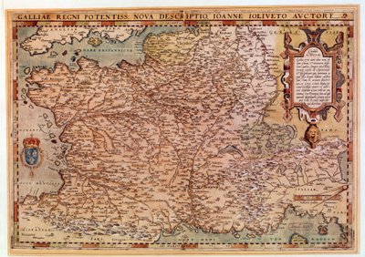 Geografisk kart over Frankrike av Jean Jolivet (1500-tallet) 1570 Paris, B.N. av Jean Jolivet
