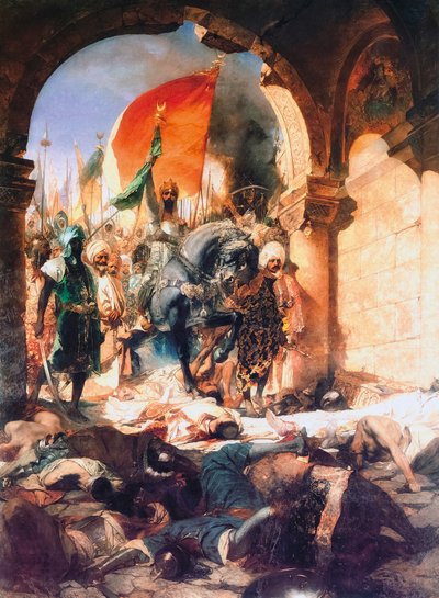 Mehmed IIs inntog i Konstantinopel. av Jean Joseph Benjamin (after) Constant