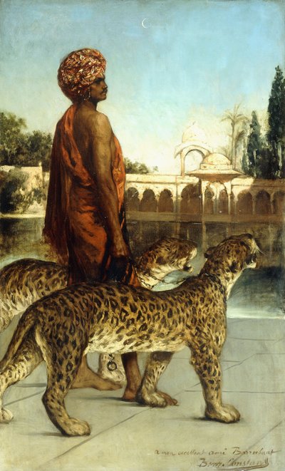 Slottsvakten med to leoparder av Jean Joseph Benjamin Constant
