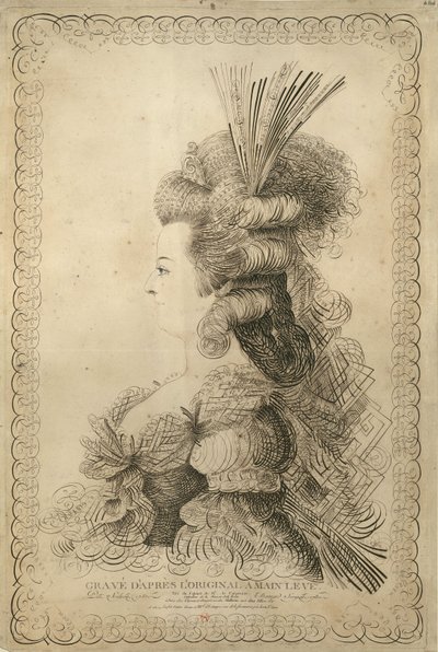 Portrett av Marie Antoinette 1755-1793, erkehertuginne av Østerrike og dronning..., 1787. av Jean Joseph Bernard
