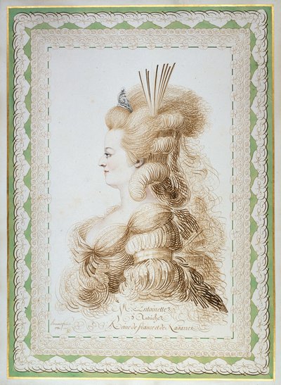 Portrett av Marie Antoinette 1755-1793, erkehertuginne av Østerrike og dronning av Frankrike..., 1780. av Jean Joseph Bernard