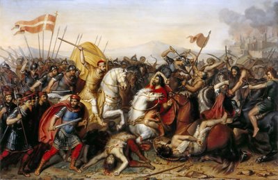 Slaget ved Saucourt-en-Vimeu 3. august 881 av Jean Joseph Dassy
