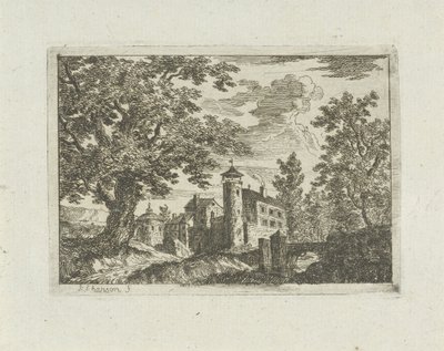 Slott i et landskap av Jean Joseph Hanson