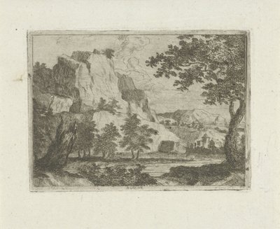 Stein i et elvelandskap av Jean Joseph Hanson