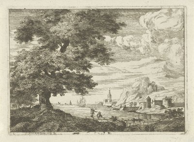 Forsvarsmur ved en kyst av Jean Joseph Hanson