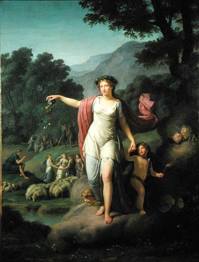 Fjær (olje på lerret) av Jean Joseph Taillasson