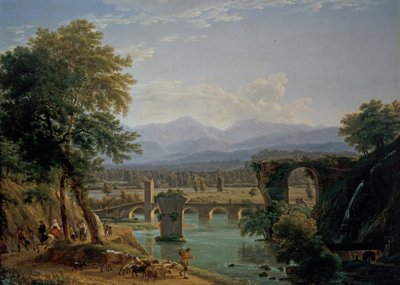 Augustan-broen på Nera-elven, nær byen Narni av Jean Joseph Xavier Bidauld