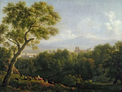 Utsikt over Frascati (olje på lerret) av Jean Joseph Xavier Bidauld
