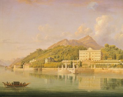Villa Carlotta i Tremezzo ved Comosjøen, av Jean-Joseph-Xavier Bidauld (1758-1846), Italia av Jean Joseph Xavier Bidauld