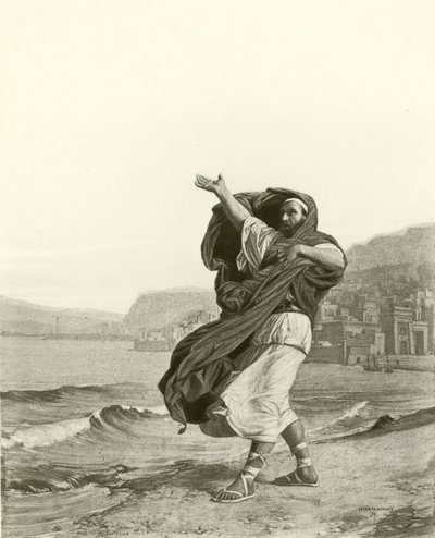 Demosthenes praktiserer oratorisk (dyptrykk) av Jean Jules Antoine Lecomte du Nouy