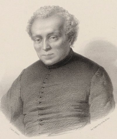 Portrett av komponisten Louis Lambillotte 1797-1855. av Jean Julien Jacott