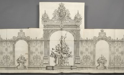 Design av Grandes Grilles plassert på Place Royale i Nancy i 1755 etter ordre fra S. M. le Roy de av Jean Lamour