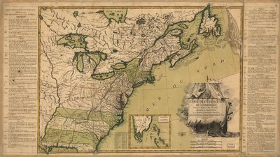 Kart over USA etter fredsavtalen av 1783. av Jean Lattré