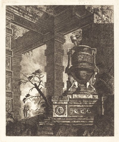 Vase støttet av to sfinkser av Jean Laurent Legeay