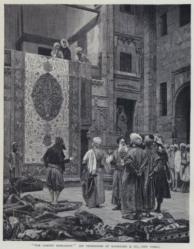 Teppehandleren (litho) av Jean Leon (after) Gerome