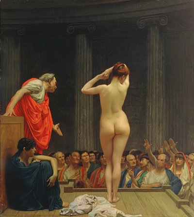 Et romersk slavemarked av Jean Leon Gerome