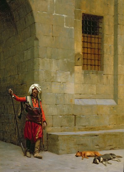 Arnaut og hunder av Jean Leon Gerome