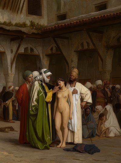 Slavemarkedet. Ca. 1867 av Jean Leon Gerome