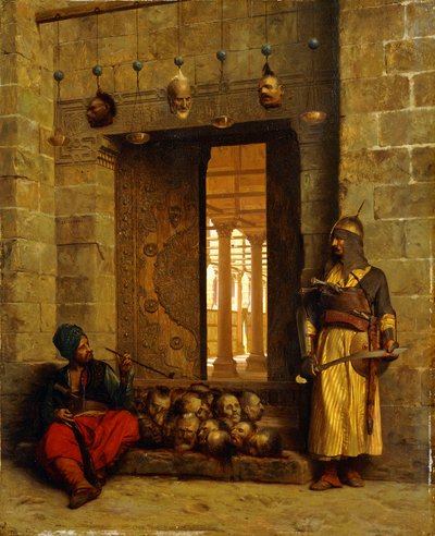 Hoder for opprørerne Beys ved moskeen-El Assaneyn, 1866 av Jean Leon Gerome