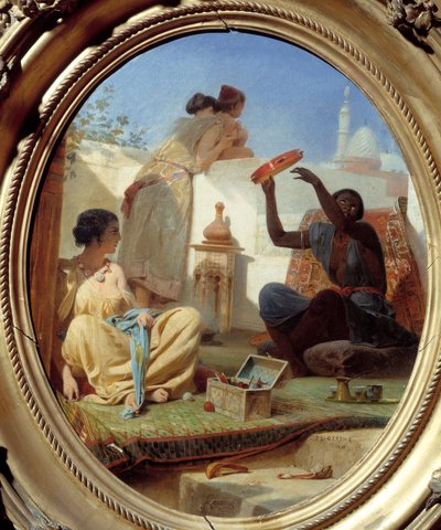 På terrassen. Maleri av Jean Leon Gerome (1824-1904) av Jean Leon Gerome