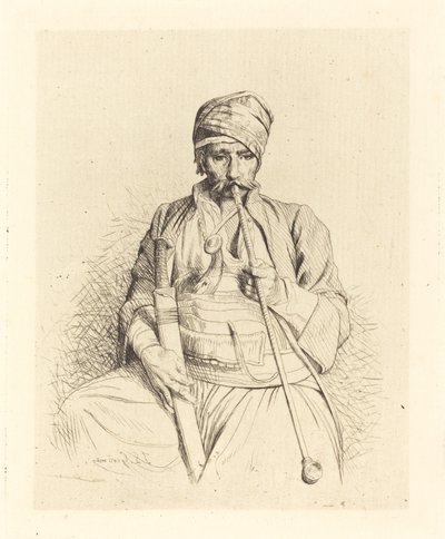 Sittende Araber med Pipe av Jean Leon Gerome