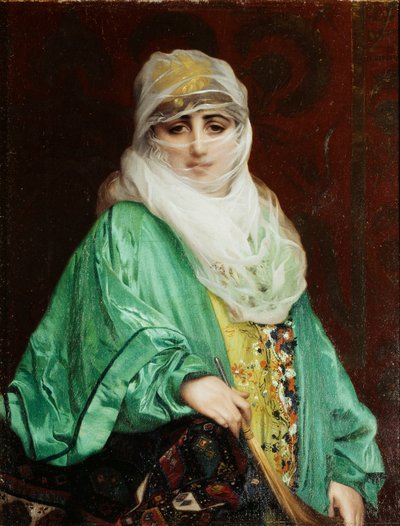Kvinne fra Konstantinopel, stående, ca. 1876 av Jean Leon Gerome