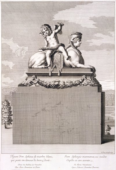 Figur av en sfinks i Versailles, 1676 av Jean Lepautre