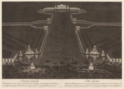 Belysninger rundt Canal Grande i Versailles av Jean Lepautre