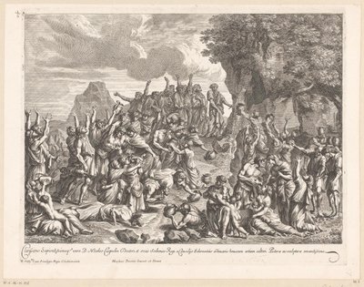 Moses slår vann ut av fjellet av Jean Lepautre