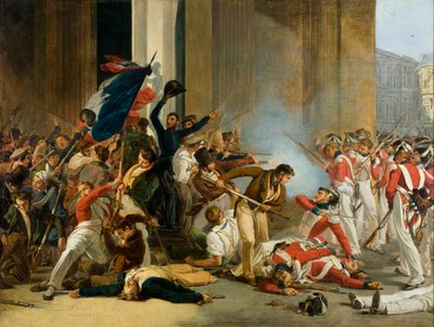 Tar Louvre, 29. juli 1830. Massakren på de sveitsiske garde, ca. 1832. av Jean Louis Bezard