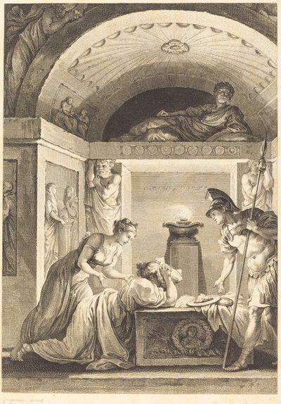Matronen i Efesos av Jean Louis Delignon and Antoine Jean Duclos after Jean Honoré Fragonard