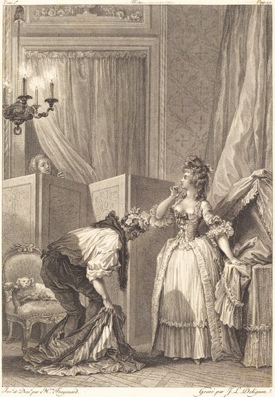 Den slåtte og fornøyde cuckold av Jean Louis Delignon and Antoine Jean Duclos after Jean Honoré Fragonard